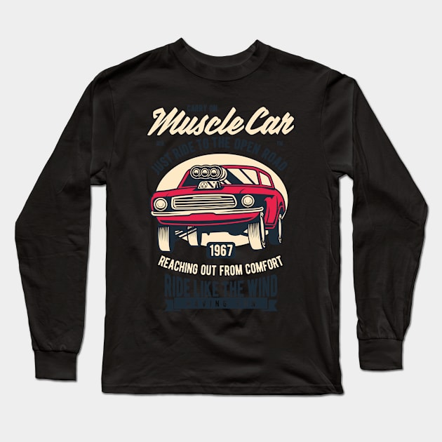 Muscle car car Long Sleeve T-Shirt by BK55